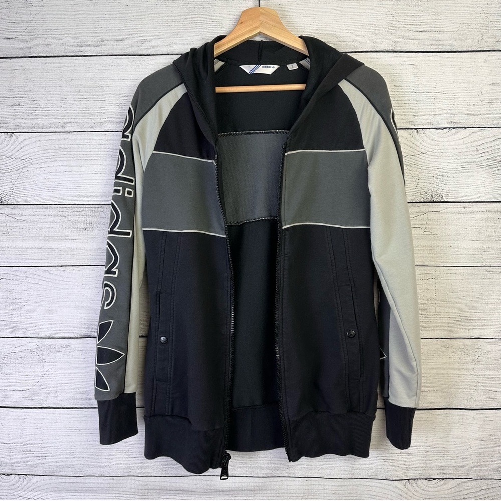 ADIDAS Full Zip Jacket Embroidered Hoodie Sweatshirt Y2K 2009 Vintage Size Small - Picture 2 of 12